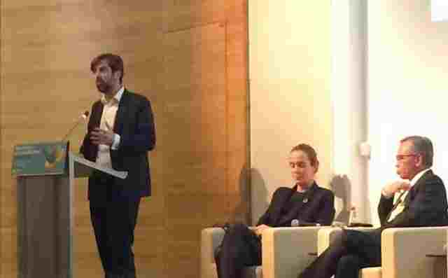 Pierre Habbard (TUAC), durante su intervención en el Foro"